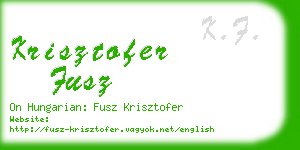 krisztofer fusz business card